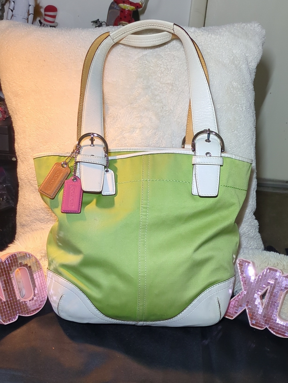 Vintage Coach Soho Hampton Twill Buckle Tote W/Three (3) Hang Tags $140